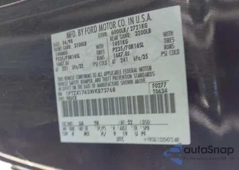 1998 Ford F-150 Lariat/Standard/Xl/Xlt z USA, uszkodzony, nr VIN 1FTZX1763WKB73768